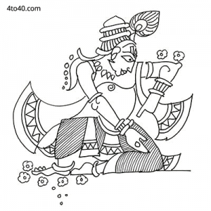 Lord Krishna Lineart