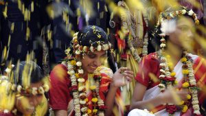 Organised in Kolkota last year by an NGO, Visually challenged children celebrated holi last year with a showering of flowers