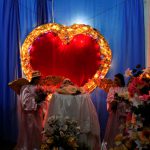 An altar in the honor of the Virgin Nary is seen during the Lantern Festival celebrating the eve of the nativity of the Virgin Mary in Ahuchapan, El Salvador, on September 7, 2016.