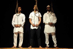 Artistes stage a play, “Sardar Bhagat Singh”, at Randhawa Auditorium in Punjab Kala Bhawan, Chandigarh