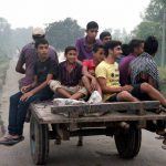 Border villagers migrating after government asked people to vacate their villages falling in 10 km range of international border with Pakistan as a precautionary measure following India’s surgical strikes in PoK, at R S Pura in Jammu