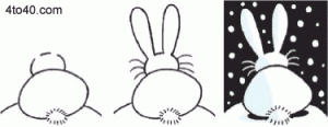 How to draw a rabbit in snow