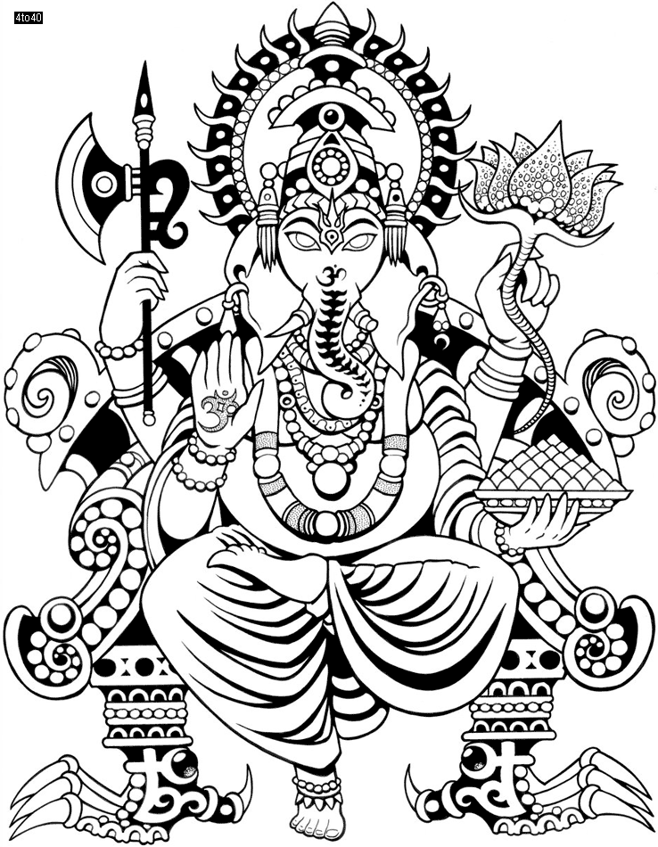 Lord Ganesha Coloring Page