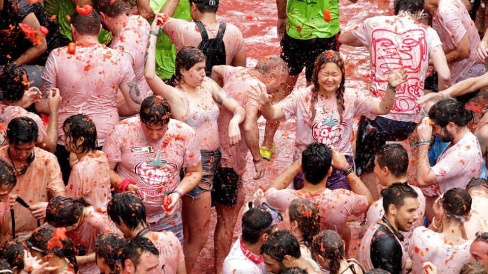 There are various theories which includes that it began with local food fight among friends, a practical joke on a bad musician, a volley of tomatoes from bystanders at a carnival parade and many more.