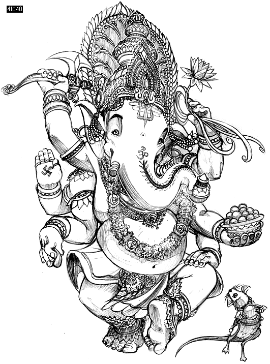 Trace and Draw Ganesha God