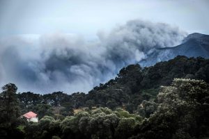View of the Turrialba volcano on September 20, 2016 in Cartago, 46 km from San Jose, Costa Rica.