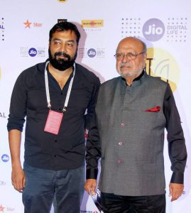 Bollywood directors Shyam Benegal and Anurag Kashyap attend the Jio MAMI 18th Mumbai Film Festival opening ceremony at the Royal Opera House, which was being re-launched after 23 years, in Mumbai on October 20, 2016.