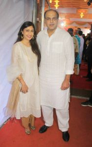 Director Ashutosh Gowarikar with wife attends Durga Puja celebrations at North Bombay Sarbojanin Durga Puja Samiti 2016 in Mumbai on October 9, 2016.