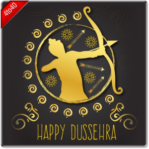 Elegant golden background of Dussehra