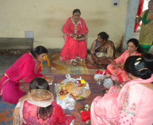 Karwa Chauth Puja being held at Cosy Apartments, Sector 9, Rohini, New Delhi