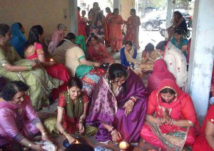 Karwa Chauth Puja being held at Cosy Apartments, Sector 9, Rohini, New Delhi