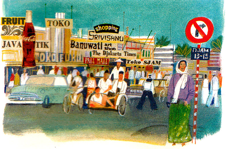 A busy street in Jakarta