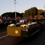 A military vehicle transports the ashes of Cuba’s late President Fidel Castro at the start of a three-day journey to the eastern city of Santiago, in Havana, Cuba, on November 30, 2016. Castro’s ashes will go on a four-day island-wide procession starting Wednesday before being buried in the southeastern city of Santiago de Cuba on December 4.