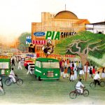 A typical street scene in Pakistan's largest city Karachi