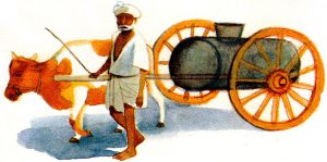 A water seller with his car