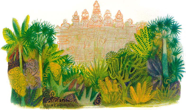 Borobudur a temple overgrown with jungle