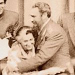 1983 :: Fidel Castro Hugs Indira Gandhi At The Moment of Handing Over of The Chairman's Gavel During NAM Summit