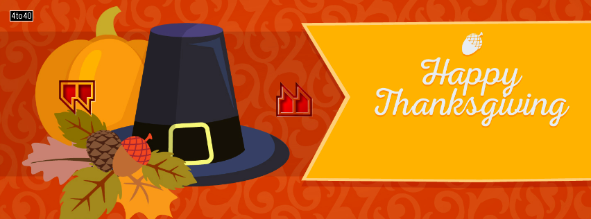 Pilgrim Hat, Pumpkin - Thanksgiving Facebook Cover
