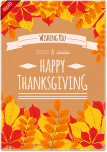 Thanksgiving Day Floral Greeting Card