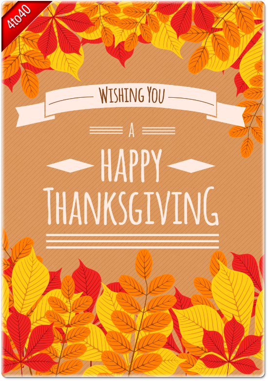 Thanksgiving Day Floral Greeting Card