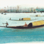 The port of Kolkata is visited even by small barges