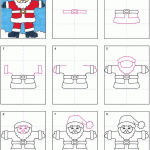 8 steps to draw Santa Claus