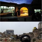 A combination picture shows the entrance to al-Zarab souk in the Old city of Aleppo, Syria November 24, 2008, (top) and after it was damaged, on December 13, 2016.