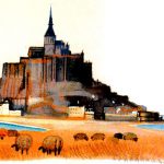 At high tide thesea separates the magical Mont Saint Michael abbey from the Normandy coast