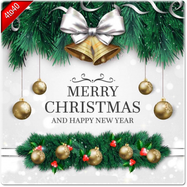Christmas Bells and Balls Greeting Card