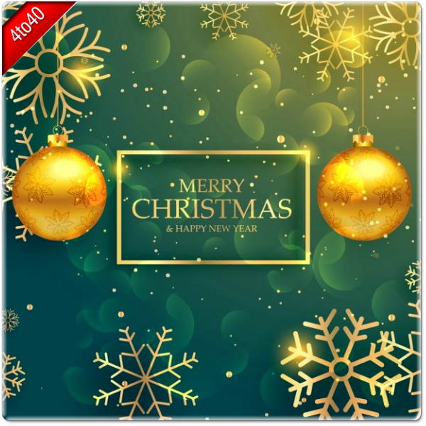Christmas Golden Snowflakes Greeting Card