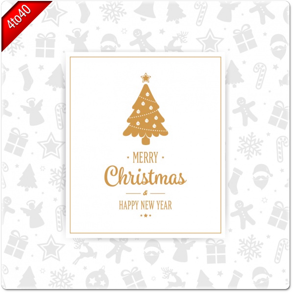 Christmas Golden Tree Designer Card