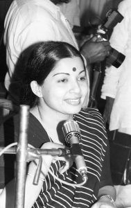 File photo of Jayalalithaa, first female Chief Minister of Tamil Nadu, attending an event in New Delhi