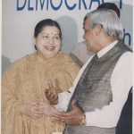 Former prime minister Atal Bihari Vajpayee with AIADMK leader Jayalalithaa in New Delhi on 30 January 1999