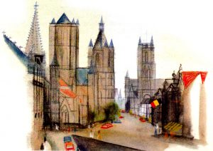 Ghent is famous for its Gothic architecture