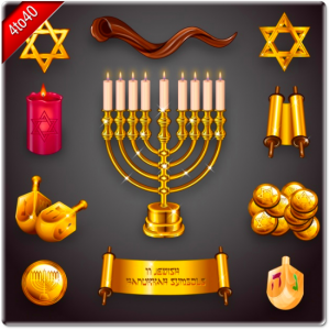 Hanukkah elements designer greeting card