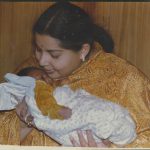 J Jayalalithaa with an infant in Chennai on 19 May 1995