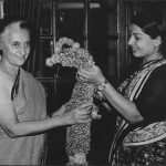 Jayalalithaa with former prime minister Indira Gandhi in New Delhi on 21 April 1984
