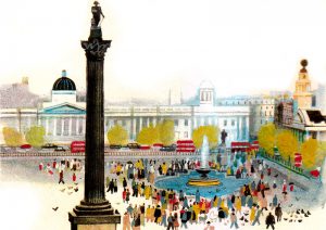 Nelson's column stands in Trafalgar Square, London