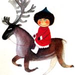 Riding a reindeer