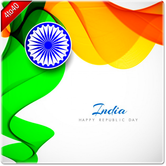 Abstract wavy designer Republic Day Greeting Card