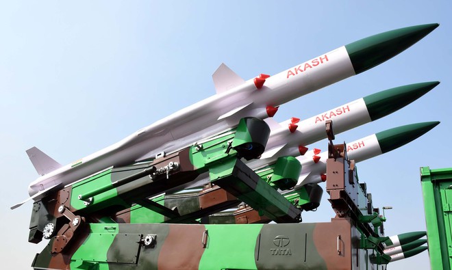 Akash Missile System on display at the 69th Army Day parade in New Delhi