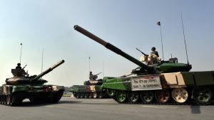 Army’s T-90 (Bhishma) tank on display at the Army Day parade in New Delhi