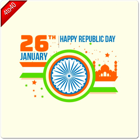 Flat Indian Republic Day Greeting Card