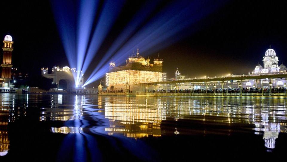 2/17 Golden Temple in Amritsar, the home to the Akal Takht or one of the five seats of power of Sikhism, is illuminated on the 350th birth anniversary of Guru Gobind Singh