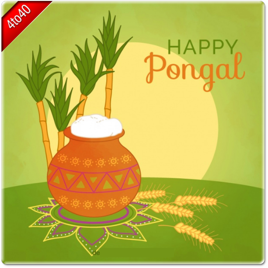 Happy Pongal Digital Greeting Card