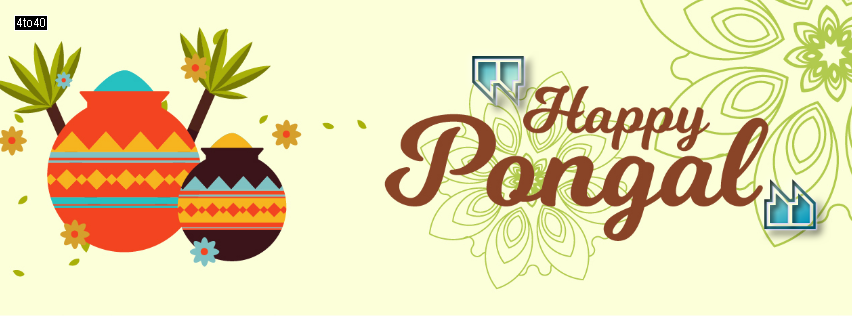 Mandalas and decorative pots for Pongal Facebook Cover