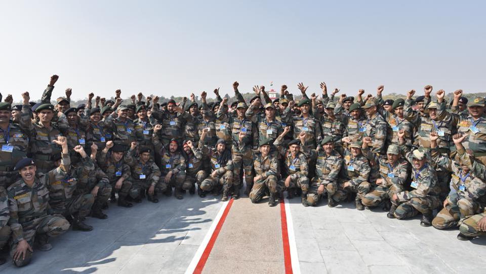 Soldiers celebrated Army Day with great enthusiasm across the country. The Army chief said that an Aadhar-based mobile application is being developed through which personnel will be able to post their grievances online and receive swift resolution.