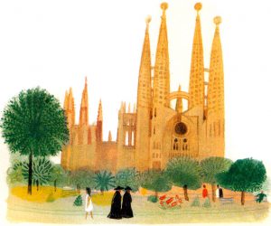 This unusual cathedral of the Sagrada Familia in Barcelona is the work of the Catalan architect Antonio Gaudi (1852 - 1926)