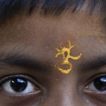 A tilak seen on a child’s forehead