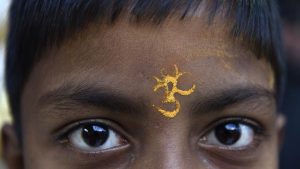 A tilak seen on a child’s forehead